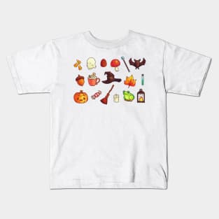 Cute Halloween Pattern v1 Kids T-Shirt